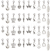 40Pcs 10 Styles Tibetan Style Alloy Pendant Decorations HJEW-SC0001-68-1
