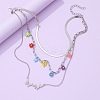 Alloy 3 Layer Necklaces PW-WG54D25-01-2