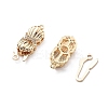 Brass Micro Pave Clear Cubic Zirconia Box Clasps KK-G523-13G-2