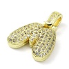 Brass Micro Pave Clear Cubic Zirconia Pendants KK-M279-01G-M-2