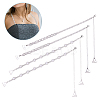 2 Pair 2 Styles Adjustable Brass Rhinestone Chain Non-slip Bra Straps FIND-OC0004-10-1