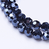 Faceted(32 Facets)(32 Facets) Electroplate Glass Beads Strand X-EGLA-J042-6mm-F01-1