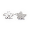 Rack Plating Brass Pave Clear Cubic Zirconia Connector Charms KK-B065-26P-03-1