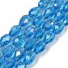 Transparent Electroplate Glass Beads Strands EGLA-N013-T10mm-B17-1
