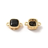 Real 18K Gold Plated Brass Cubic Zirconia Links Connectors KK-M243-04G-01-2