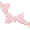 3Pcs 3 Colors Glass Seed Beads Bowknot Link Bracelets for Women BJEW-MZ00220-5