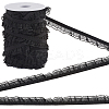 1 Roll 2-Layer Nylon Pleated Elastic Lace Trim OCOR-GF0003-73B-1