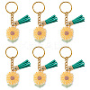Acrylic Sunflower Pendant Keychains KEYC-TAC00010-1