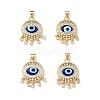 Lampwork Evil Eye Pendants with Colorful Cubic Zirconia ZIRC-L102-14G-03-1