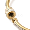304 Stainless Steel Pave Crystal Rhinestone Screw Bangles for Women LS-BJEW-E099-01G-4