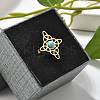 Synthetic Turquoise Finger Rings RJEW-I110-02G-01-1