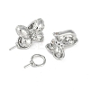 Brass Micro Pave Clear Cubic Zirconia Fold Over Clasps KK-U043-21P-2