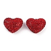 Heart Shaped Polymer Clay Rhinestone Beads CLAY-NH0002-02D-1