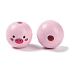 Animal Themes Printed Wood European Beads WOOD-M013-01H-2