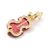 Violin Alloy Brooch with Resin Pearl JEWB-O009-01-2