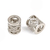 Brass Micro Pave Clear Cubic Zirconia European Beads CU-CBA6A75-25P-2