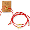 2Pcs 304 Stainless Steel Heart & Cross Bead Braided Bead Bracelet ZD8113-2-1