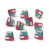 Natural Wood Stud Earrings EJEW-C013-01G-3