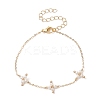 Shell Pearl Beaded Cross Link Bracelet BJEW-JB09313-1