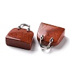 Natural Red Jasper Brass Pendants KK-E274-01P-019-3