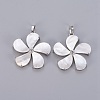 Natural White Shell Mother of Pearl Shell Pendants SSHEL-L008-64B-2