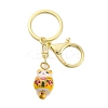 Fortune Cat Porcelain Pendant Keychain KEYC-G064-02B-1