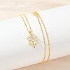 925 Sterling Silver Pave Clear Cubic Zirconia Clover Pendant Necklaces for Women NJEW-G168-01G-3