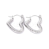 Non-Tarnish 304 Stainless Steel Heart Hoop Earrings for Women EJEW-G293-25P-1
