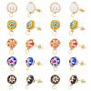 10 pairs 5 Colors Handmade Millefiori Lampwork Earring Stud Settings and Ear Nuts EJEW-UN0001-55-1