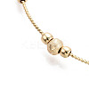 Adjustable Brass Beaded Slider Bracelets for Women BJEW-T022-24G-4