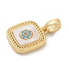 Brass Micro Pave Cubic Zirconia Pendents KK-M303-01G-08-2