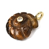 Natural Tiger Eye Carved Pendants G-C282-01O-2