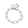304 Stainless Steel Paperclip Chain Bracelets for Women Men BJEW-A048-01P-4