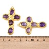 Natural Amethyst Faceted Big Pendants KK-H516-27G-02-3