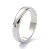 Non-Tarnish 4mm Polished Plain Dome Finger Ring for Girl Women RJEW-C012-06A-P-3