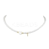 Brass Micro Pave Grade AAA Cubic Zirconia Letter Pendant Necklaces NJEW-JN04771-09-1