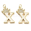 Brass Micro Pave Clear Cubic Zirconia Pendants KK-G498-01X-02-1