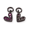 Brass Micro Pave Cubic Zirconia Charms RB-I078-66B-01-NR-2