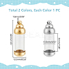 2Pcs 2 Colors Column 304 Stainless Steel Glass Bottle Pendants STAS-UN0059-03-3