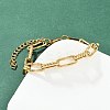 304 Stainless Steel Link Chain Bracelets for Women BJEW-Z143-12G-1