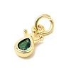 Brass Cubic Zirconia Charms KK-G554-01C-02-2