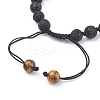 8mm Round Natural Lava Rock Braided Beads Bracelet BJEW-JB07083-02-5