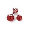 Brass Red Enamel Pendants KK-M322-03P-1