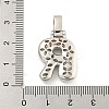 Brass Micro Pave Clear Cubic Zirconia Pendants KK-B099-01P-R-3