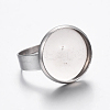 Tarnish Resistant Adjustable 304 Stainless Steel Finger Rings Components STAS-G187-01P-14mm-1