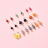 20Pcs 10 Colors Dyed Natural Agate Faceted Connector Charms KK-FS0001-92-7