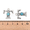 Synthetic Turquoise & Alloy Pendants PALLOY-H146-01AS-T-3