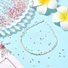 120G 10 Colors Transparent Colours Rainbow Plated Round Hole Glass Bugle Beads SEED-CJ0001-27-6