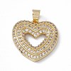 Rack Plating Brass Micro Pave Cubic Zirconia Pendants KK-G451-04G-1
