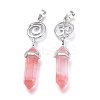 Cherry Quartz Glass Pointed Big Pendants G-D0021-01P-20-1